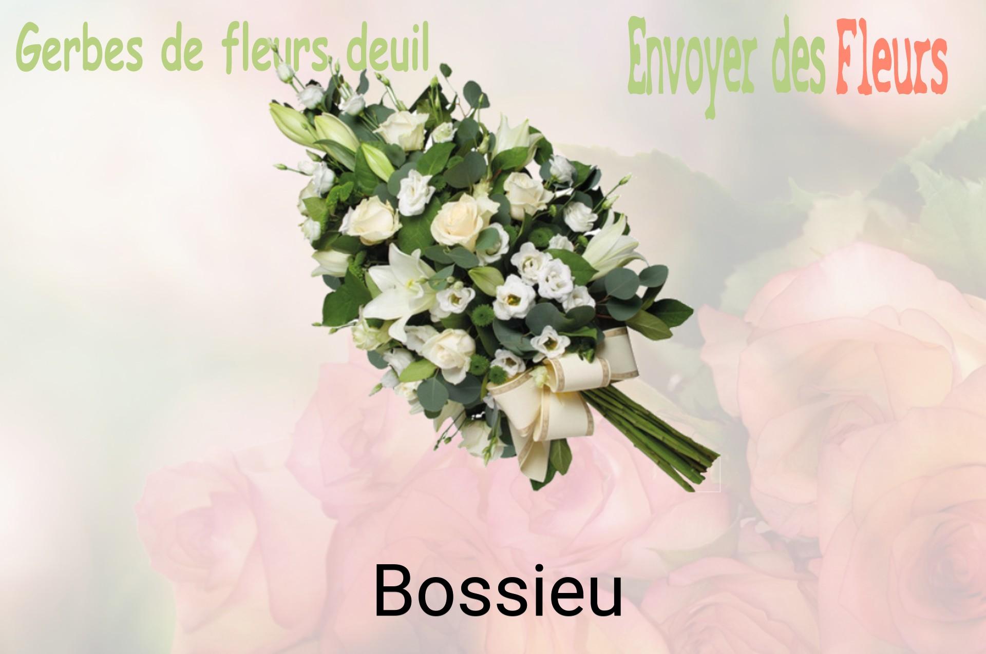 Gerbe de fleurs de deuil livrée à Bossieu